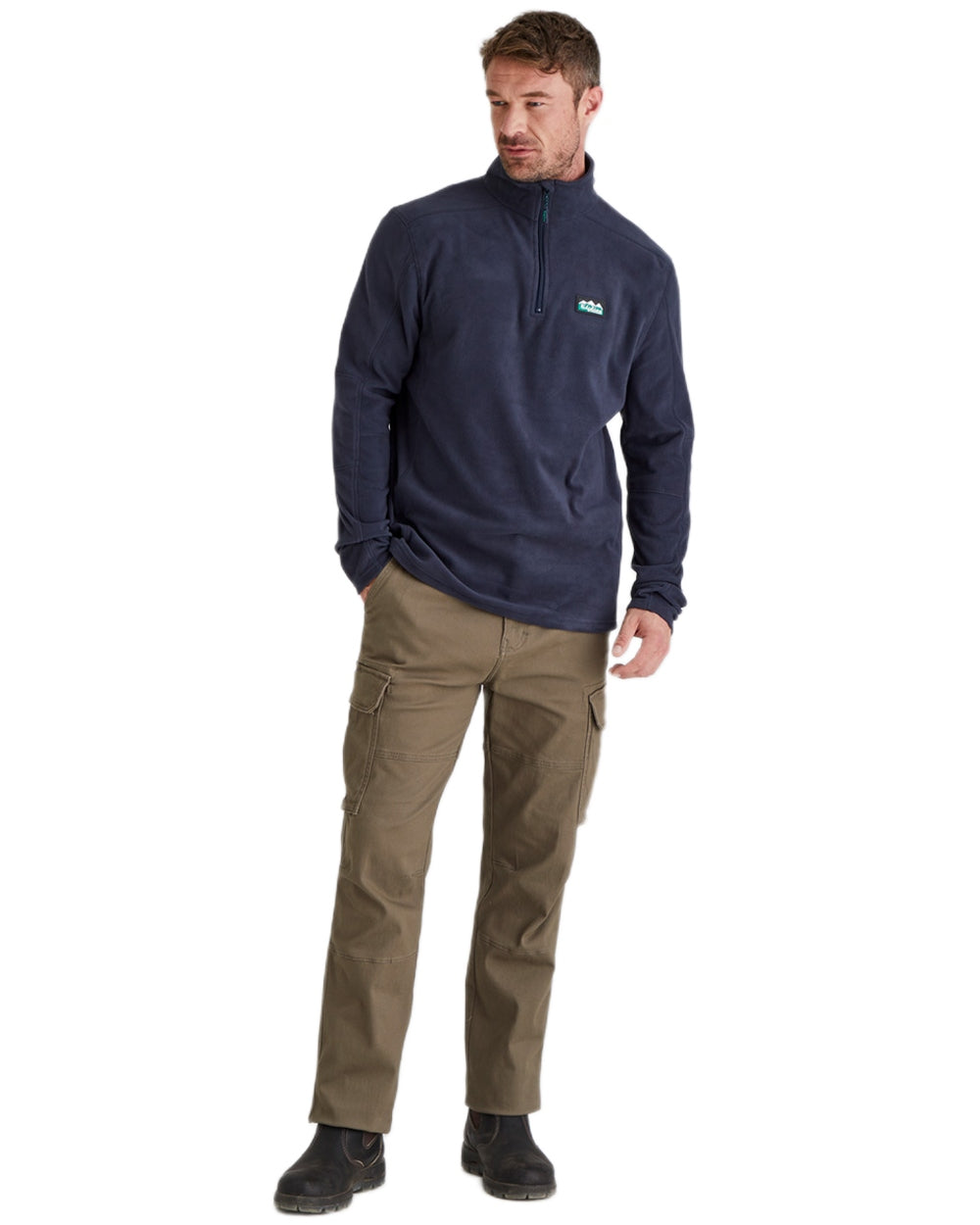 Navy Coloured Ridgeline Narvik Fleece on white background #colour_navy