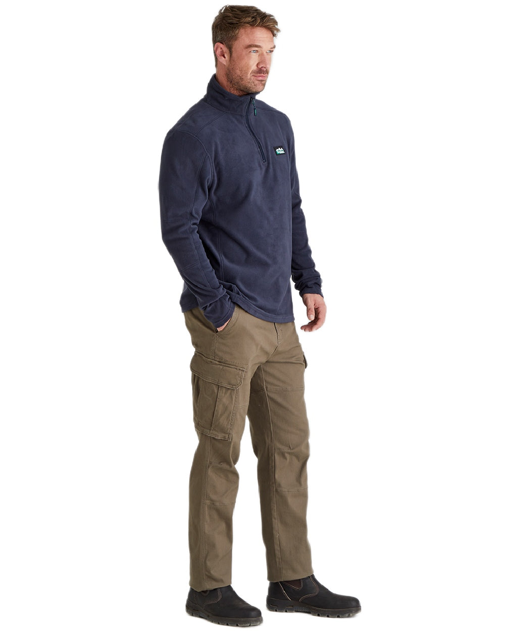 Navy Coloured Ridgeline Narvik Fleece on white background #colour_navy