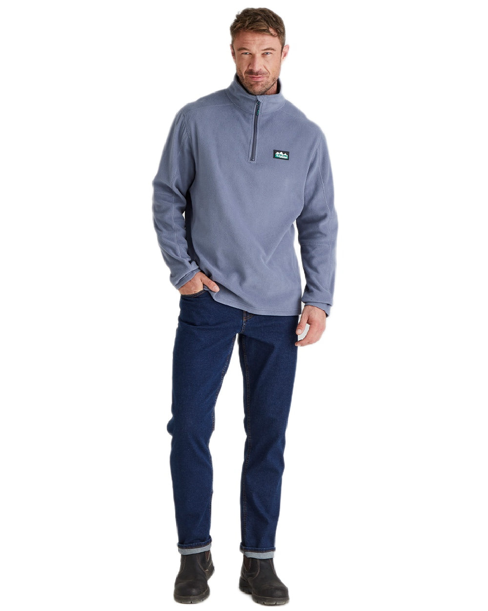 Storm Coloured Ridgeline Narvik Fleece on white background #colour_storm