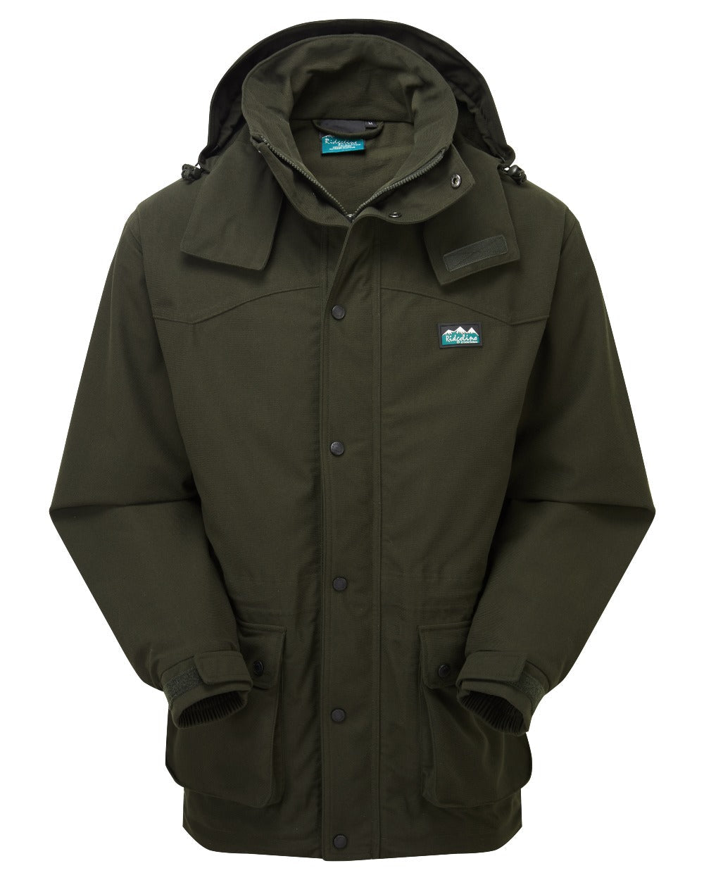 Deep Forest coloured Ridgeline Torrent III Waterproof Jacket on white background #colour_deep-forest
