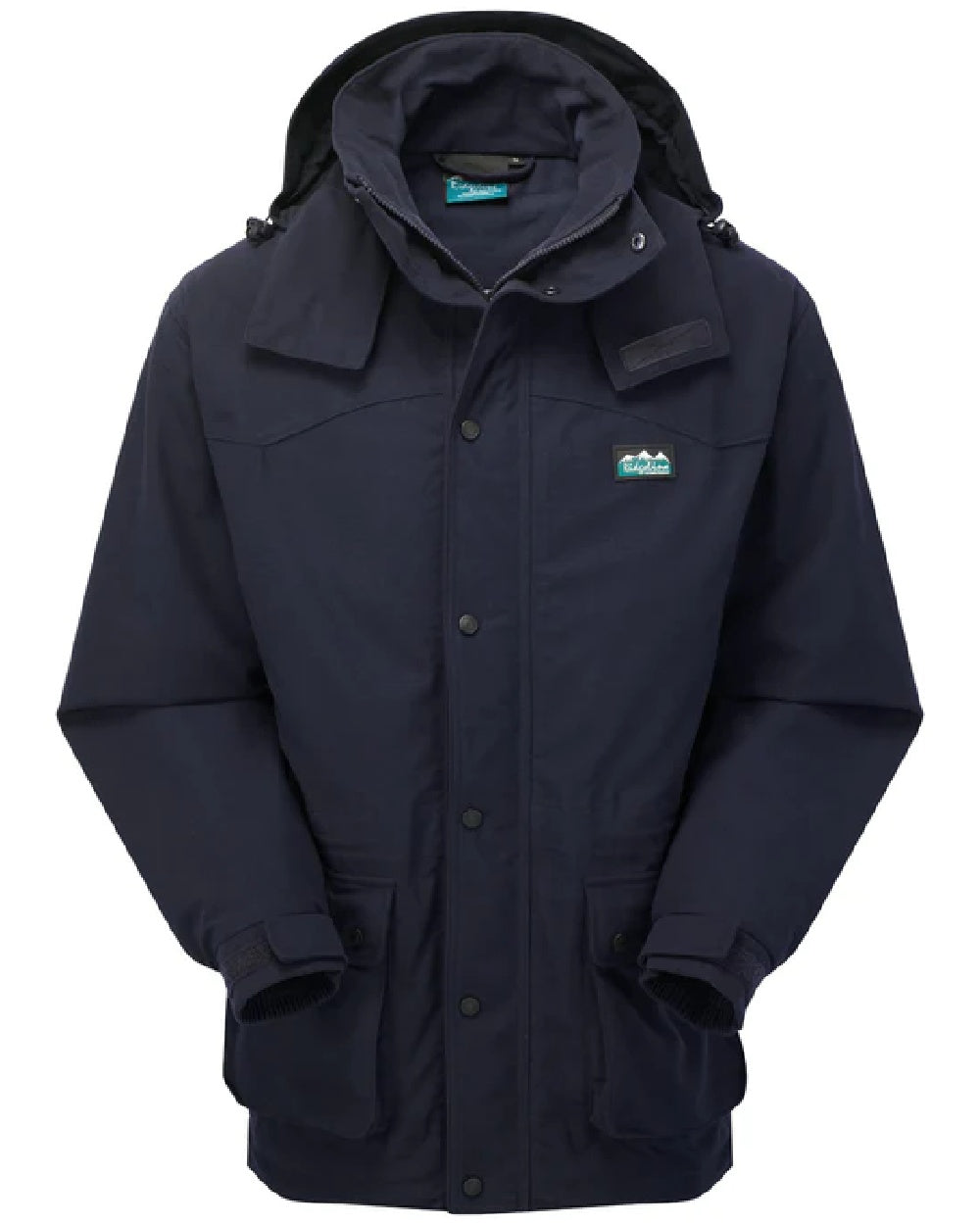 Navy coloured Ridgeline Torrent III Waterproof Jacket on white background #colour_navy