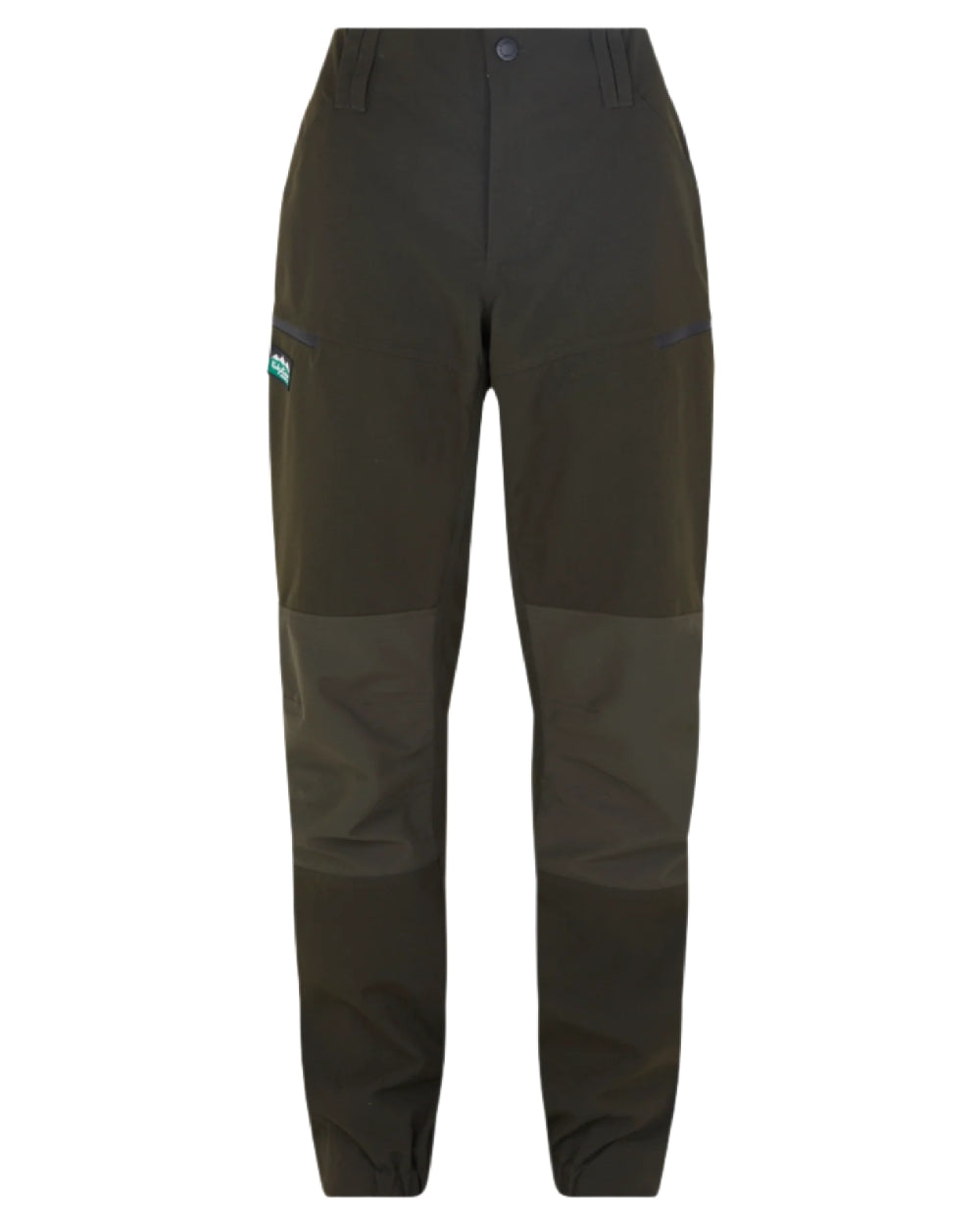 Deep Forest coloured Ridgeline Womens Cambrian Trousers on white background #colour_deep-forest