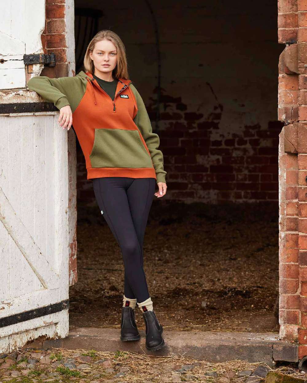 Black coloured Ridgeline Womens Infinity Leggings on stable background #colour_black
