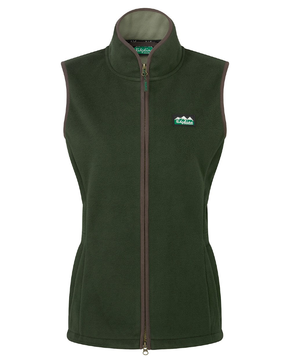 Deep Forest coloured Ridgeline Womens Kodiak Gilet on white background #colour_deep-forest