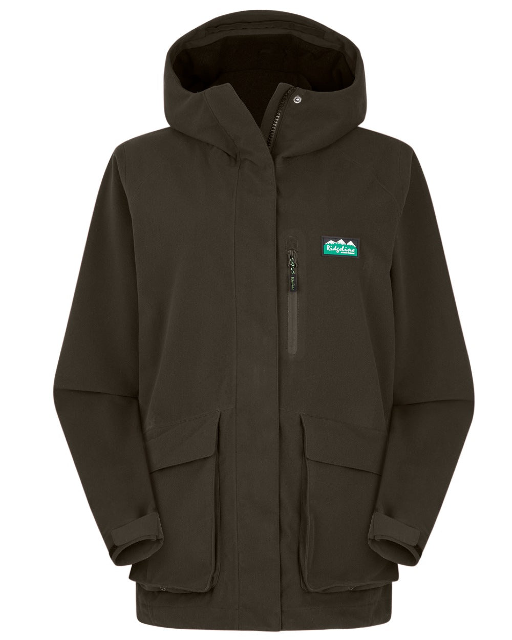 Deep Forest coloured Ridgeline Womens Rhea Jacket on white background #colour_deep-forest