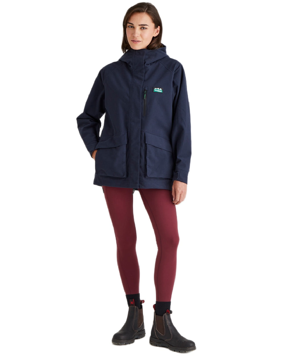 Navy coloured Ridgeline Womens Rhea Jacket on white background #colour_navy
