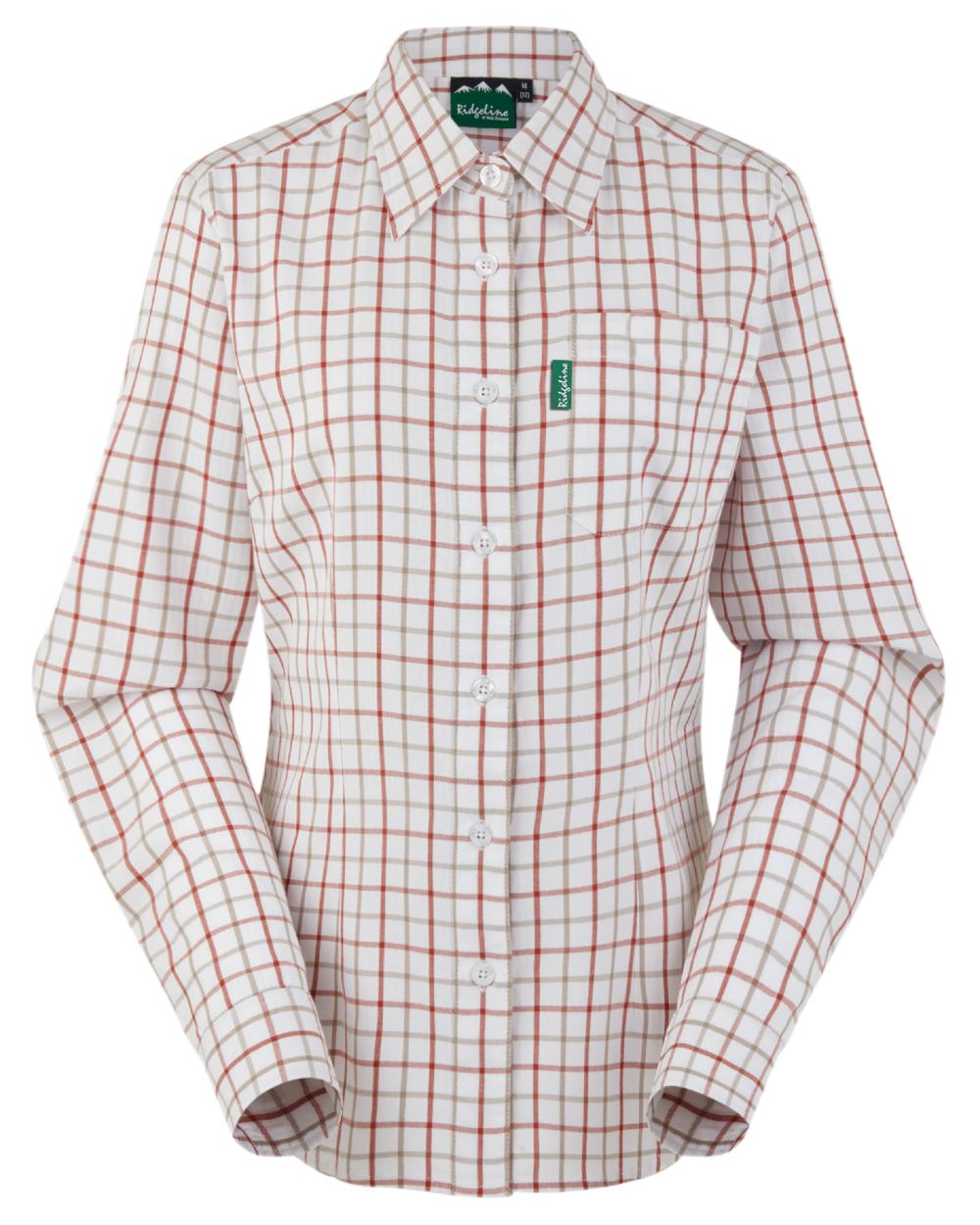 Russet Roasted Cashew coloured Ridgeline Womens Sedgebrook Shirt on white background #colour_russet-roasted-cashew