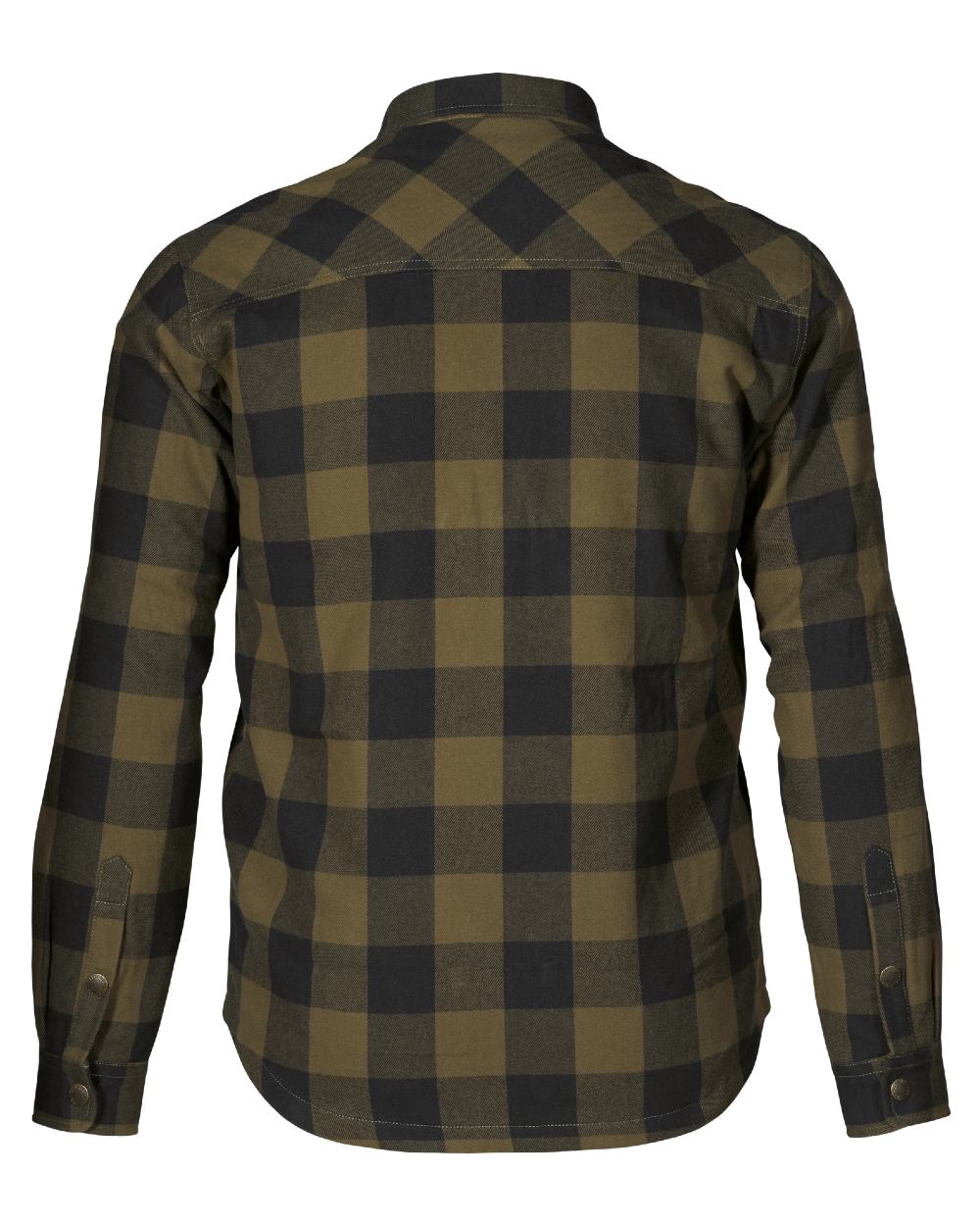 Green Check Coloured Seeland Canada Quilted Shirt on White background #colour_green-check