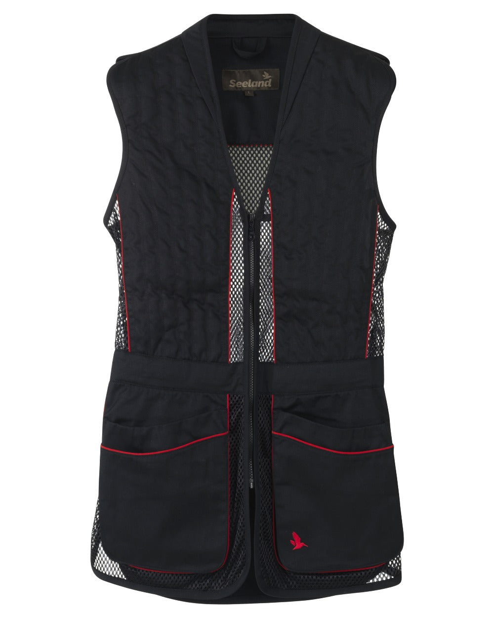 Black coloured Seeland Skeet II Waistcoat on white background #colour_black