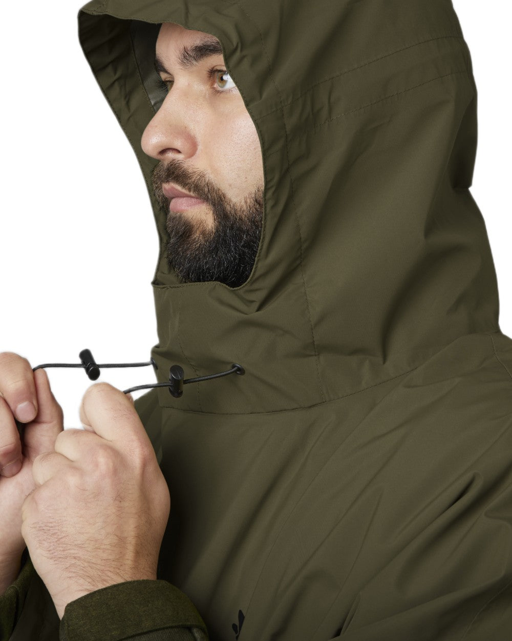 Pine Green coloured Seeland Taxus Waterproof Rain Poncho on white background #colour_pine-green