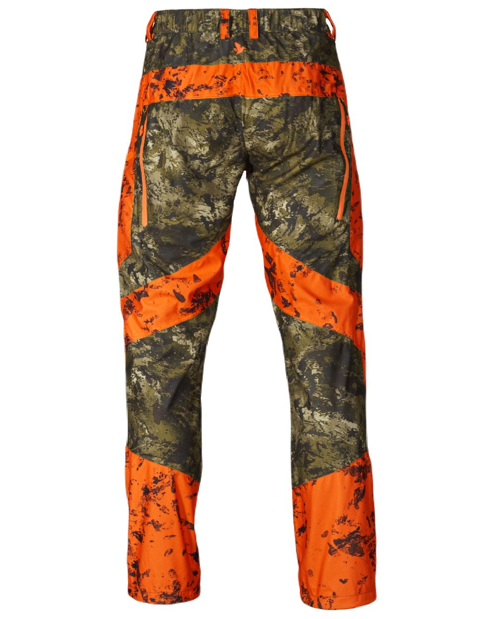 InVis Green InVis Orange Blaze Coloured Seeland Vantage Trousers on white background #colour_invis-green-invis-orange-blaze
