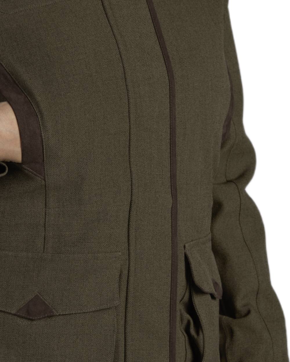Shaded Olive coloured Seeland Woodcock Advanced Ladies Jacket on white background #colour_shaded-olive