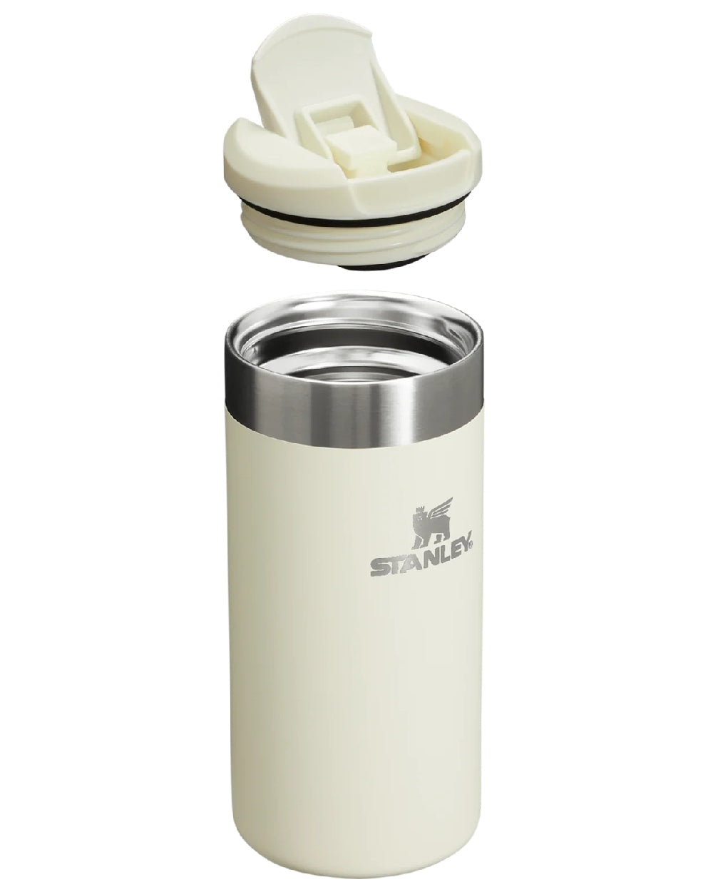 Cream Gloss coloured Stanley AeroLight Transit Mug 0.35L on white background #colour_cream-gloss