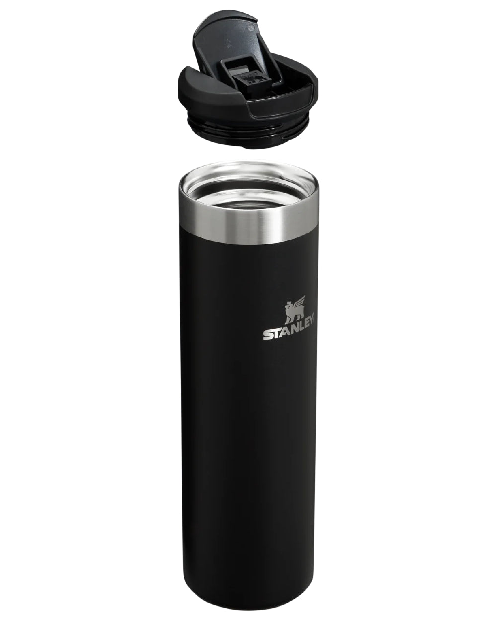 Black coloured Stanley AeroLight Transit Mug 0.6L on white background #colour_black