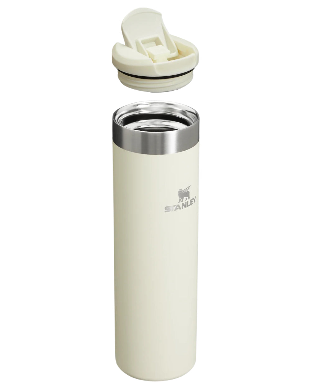 Cream Gloss coloured Stanley AeroLight Transit Mug 0.6L on white background #colour_cream-gloss