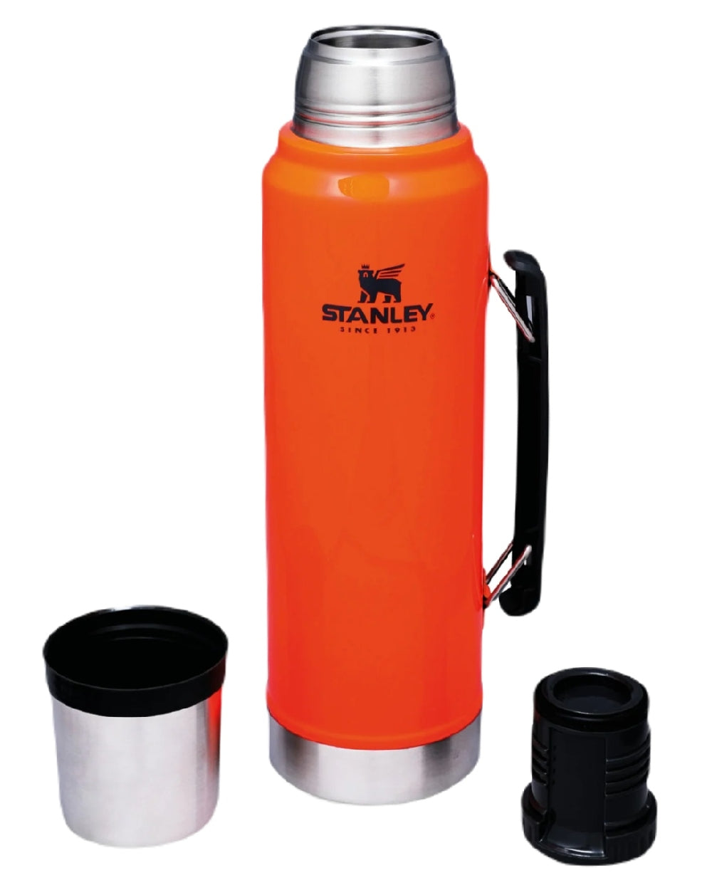Blaze Orange coloured Stanley Classic Legendary Bottle 1.0L on white background #colour_blaze-orange
