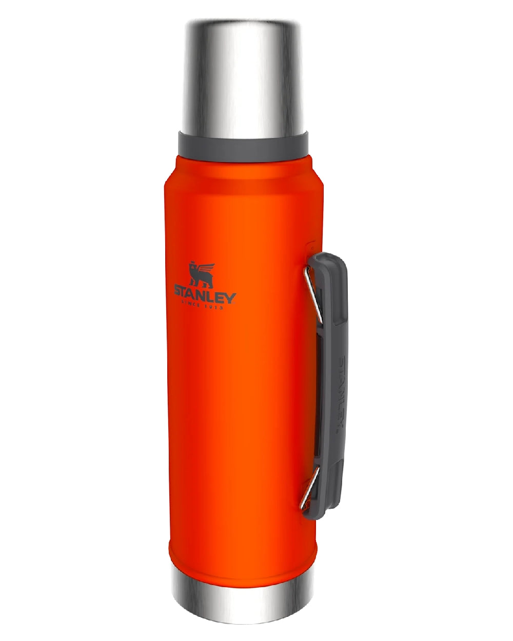 Blaze Orange coloured Stanley Classic Legendary Bottle 1.0L on white background #colour_blaze-orange