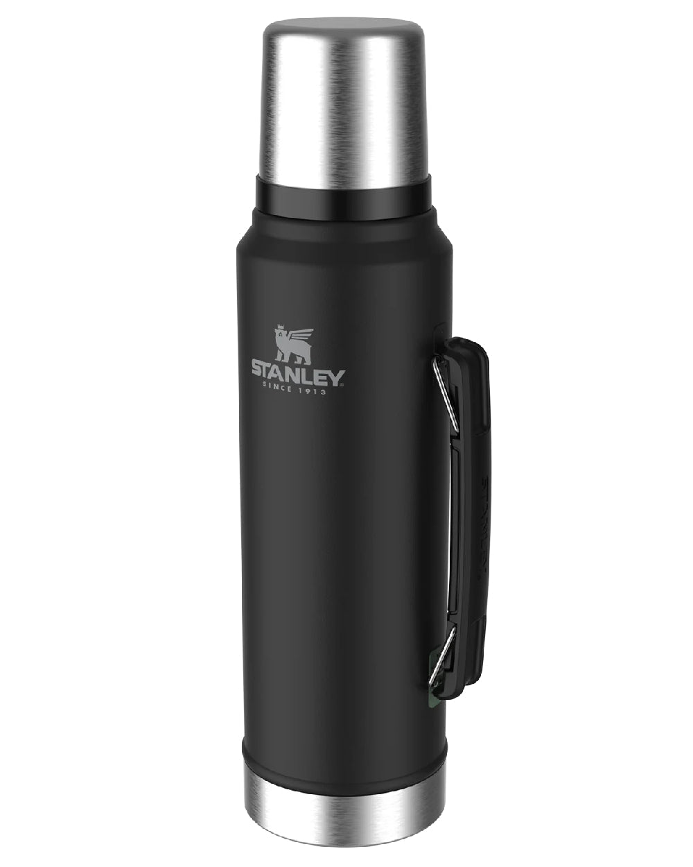 Matte Black Pebble coloured Stanley Classic Legendary Bottle 1.0L on white background #colour_matte-black-pebble