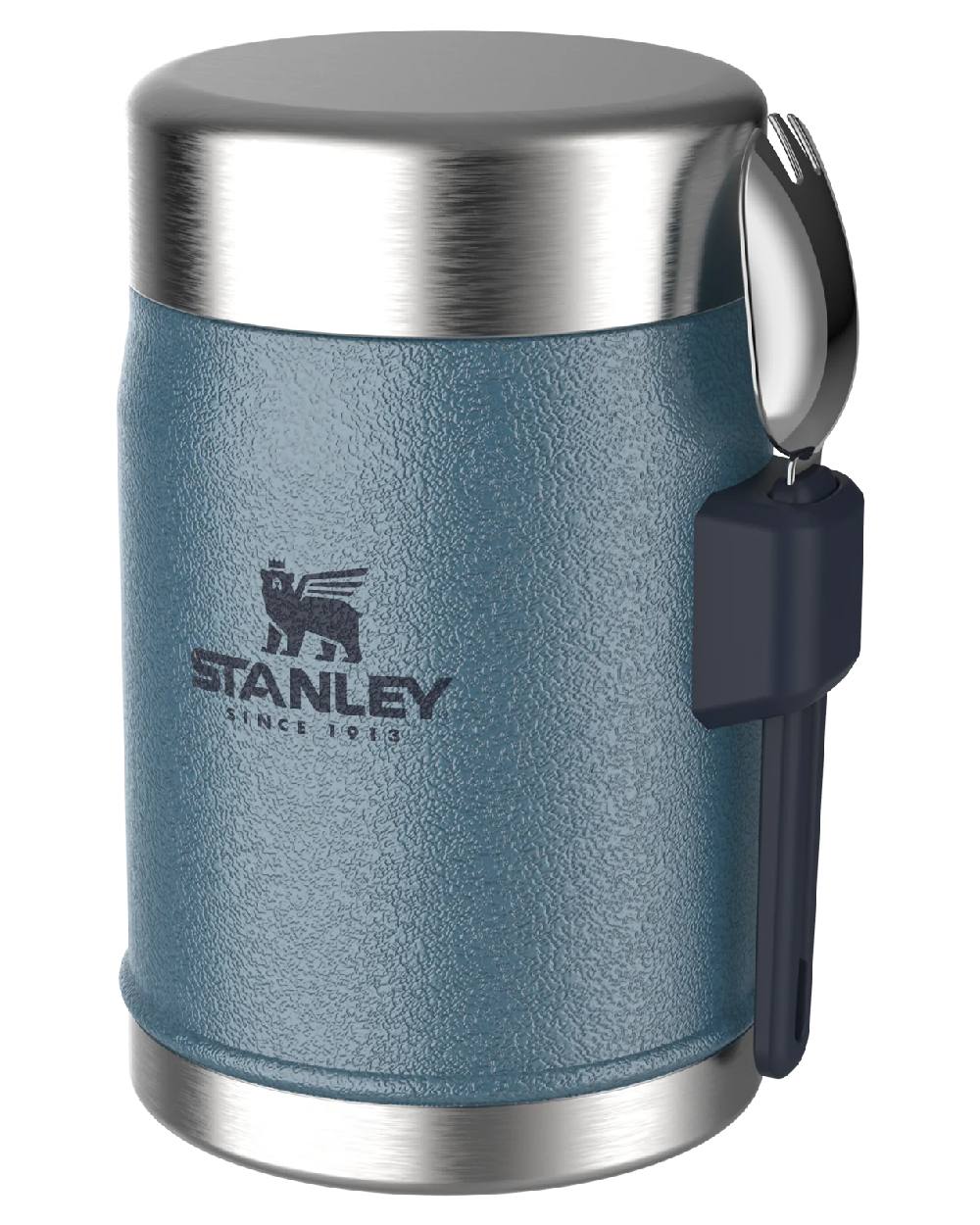 Hammertone Lake coloured Stanley Classic Legendary Food Jar and Spork 0.4L on white background #colour_hammertone-lake