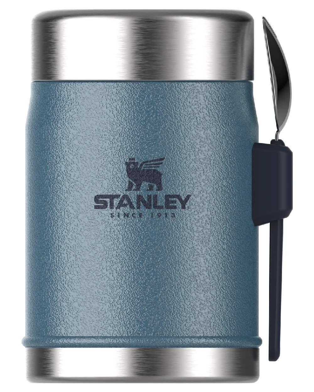 Hammertone Lake coloured Stanley Classic Legendary Food Jar and Spork 0.4L on white background #colour_hammertone-lake