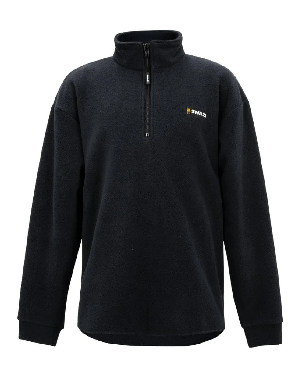 Black coloured Swazi Kids Bush Shirt on white background #colour_black