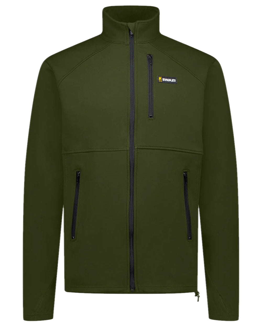 Olive Coloured Swazi Mens Stalker Jacket on white background #colour_olive
