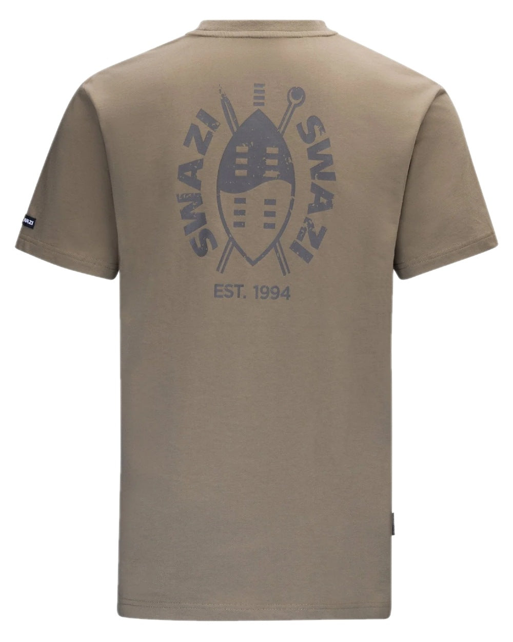 Stone Coloured Swazi Reverse Clan Tee on white background #colour_stone