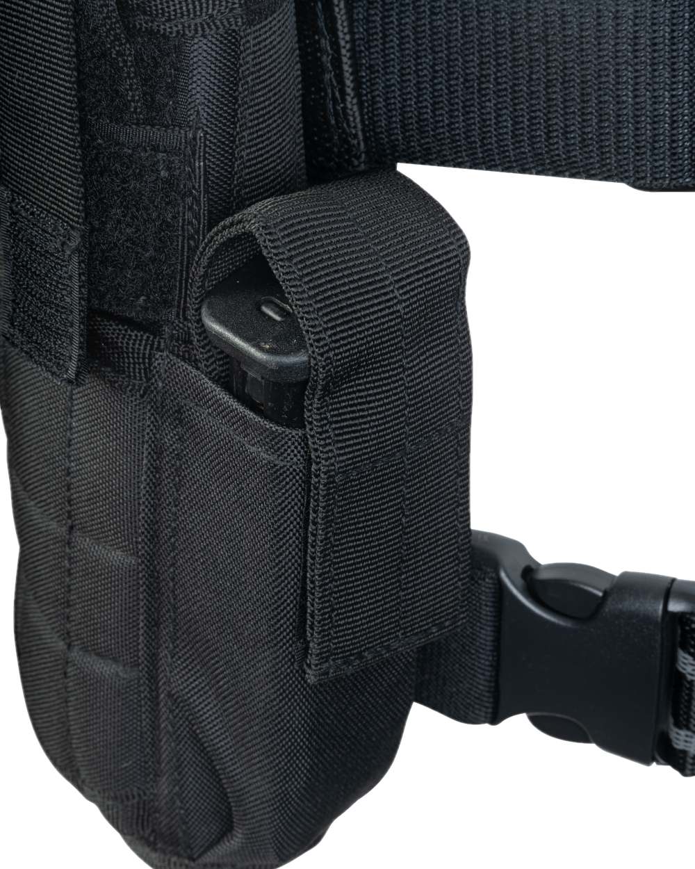 Black Coloured Viper Adjustable Holster on white background #colour_black