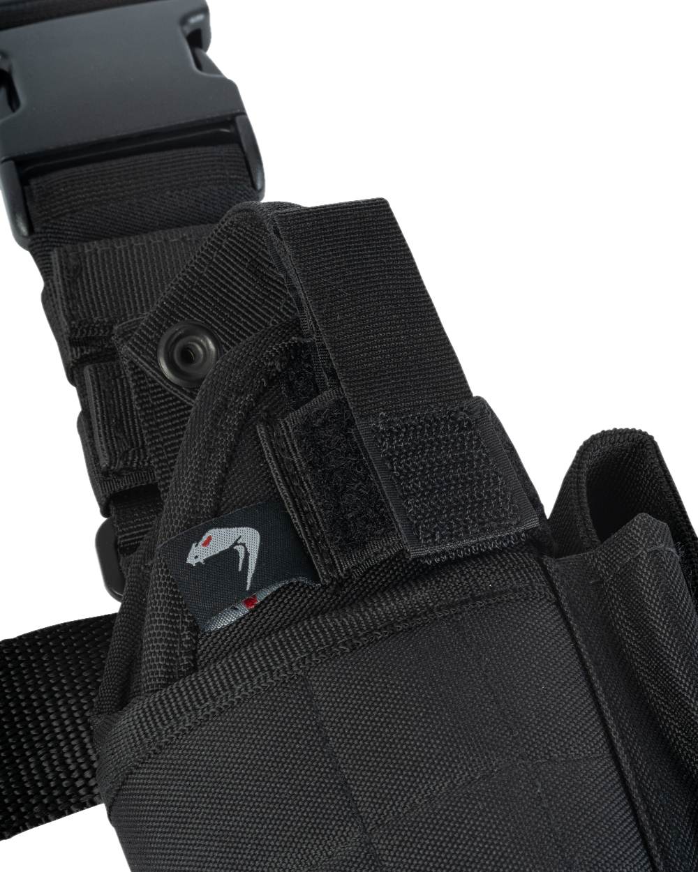 Black Coloured Viper Adjustable Holster on white background #colour_black