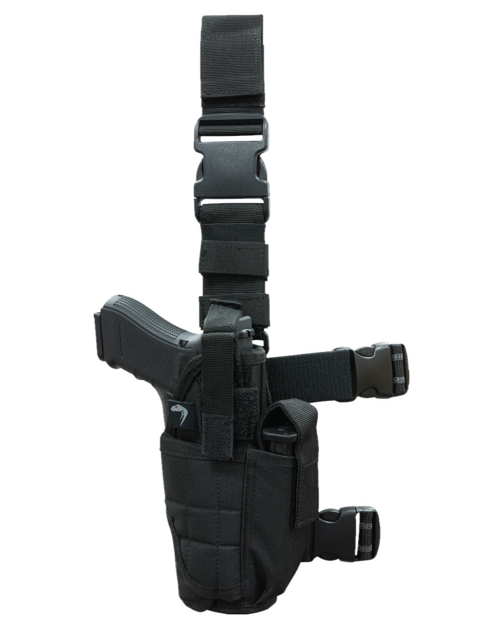Black Coloured Viper Adjustable Holster on white background #colour_black