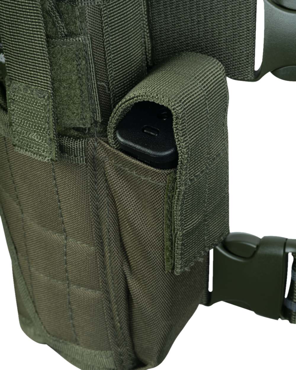 Green Coloured Viper Adjustable Holster on white background #colour_green