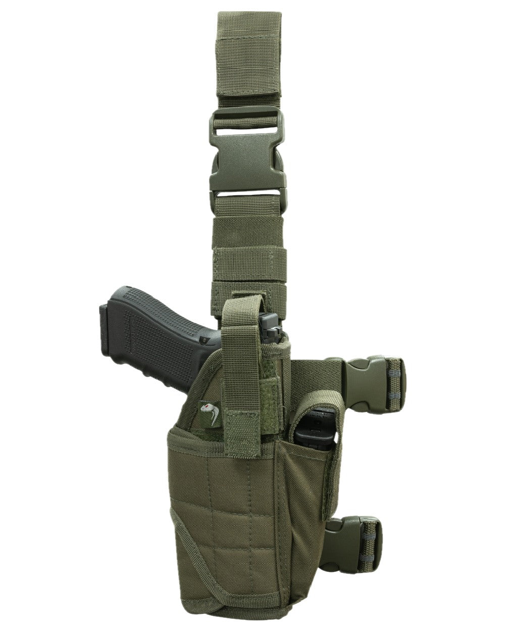 Green Coloured Viper Adjustable Holster on white background #colour_green