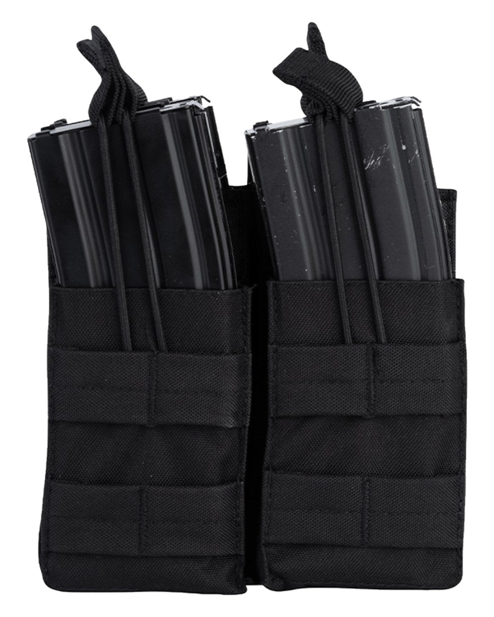Black Coloured Viper Double Duo Mag Pouch on white background #colour_black