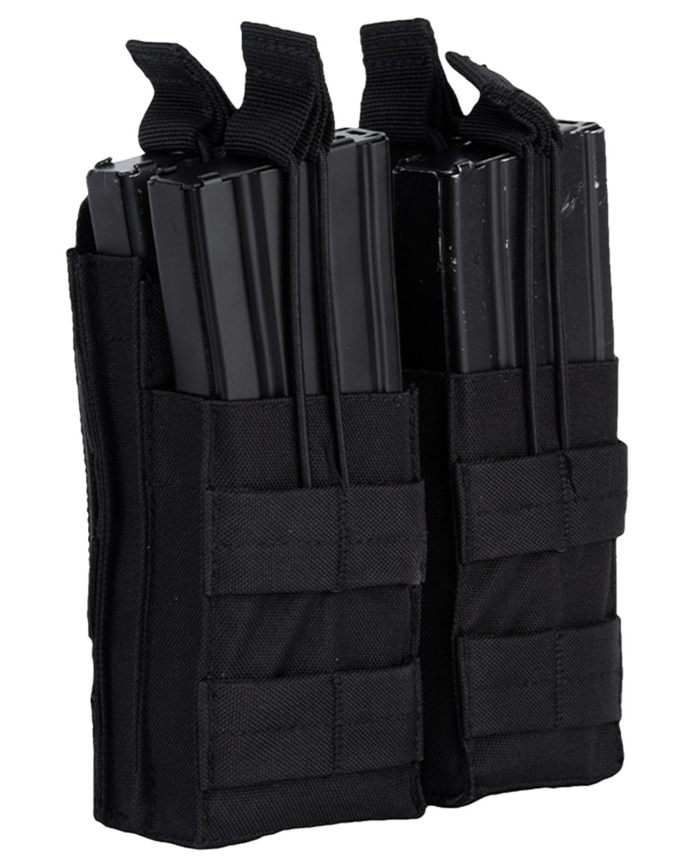 Black Coloured Viper Double Duo Mag Pouch on white background #colour_black