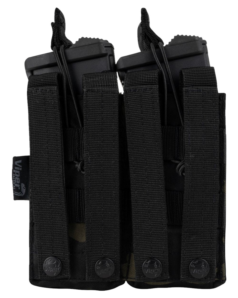 Green Coloured Viper Double Duo Mag Pouch on white background #colour_green