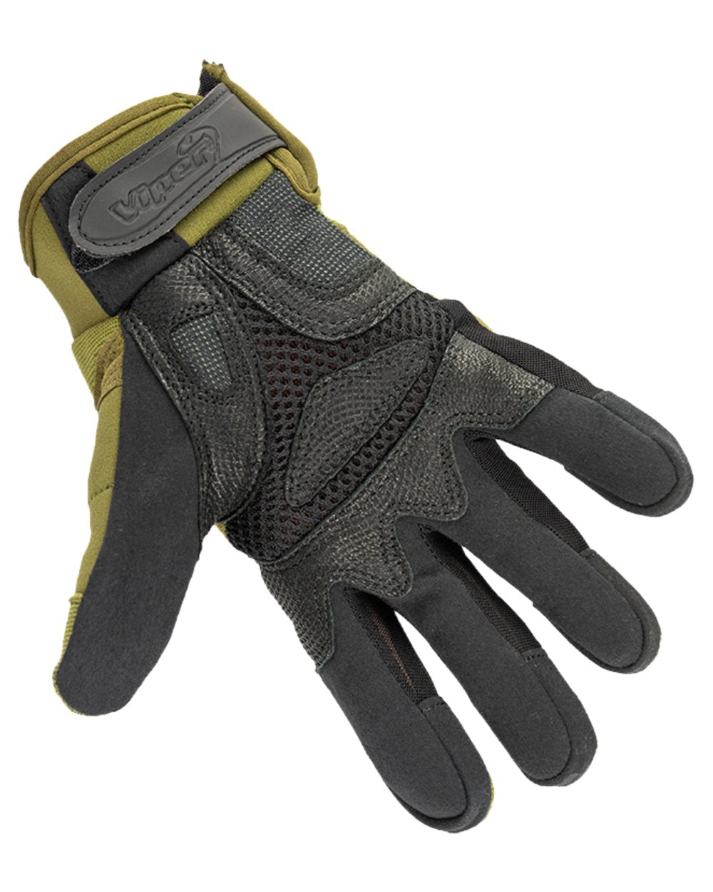 Green Coloured Viper Elite Gloves on white background #colour_green