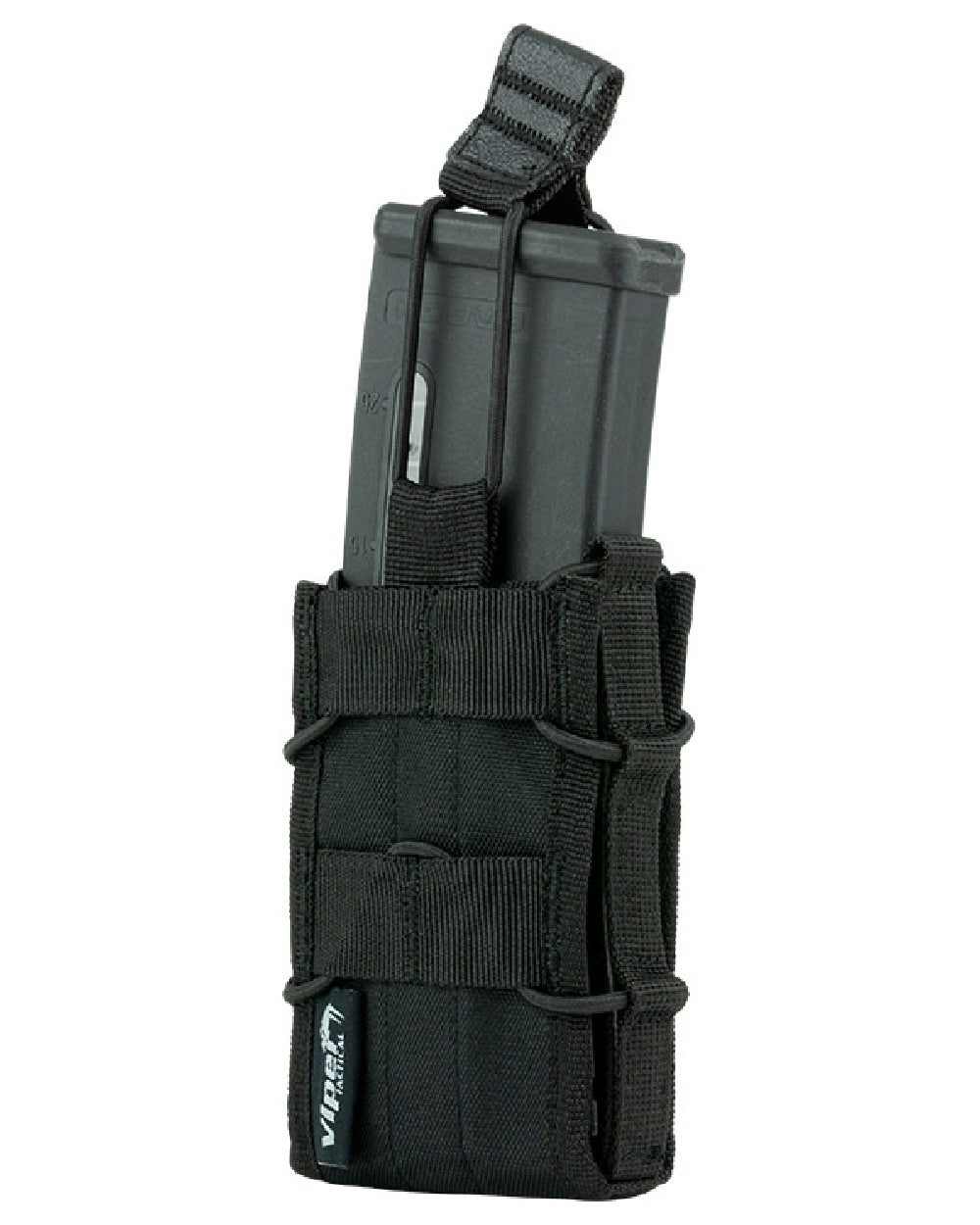 Black Coloured Viper Elite Mag Pouch on white background #colour_black