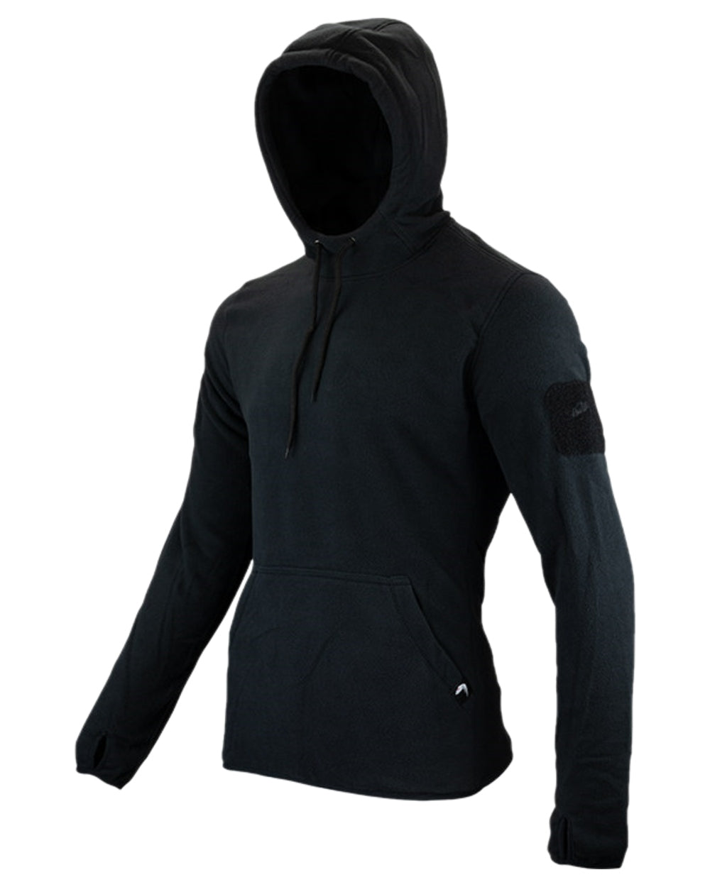 Black Coloured Viper Fleece Hoodie on white background #colour_black