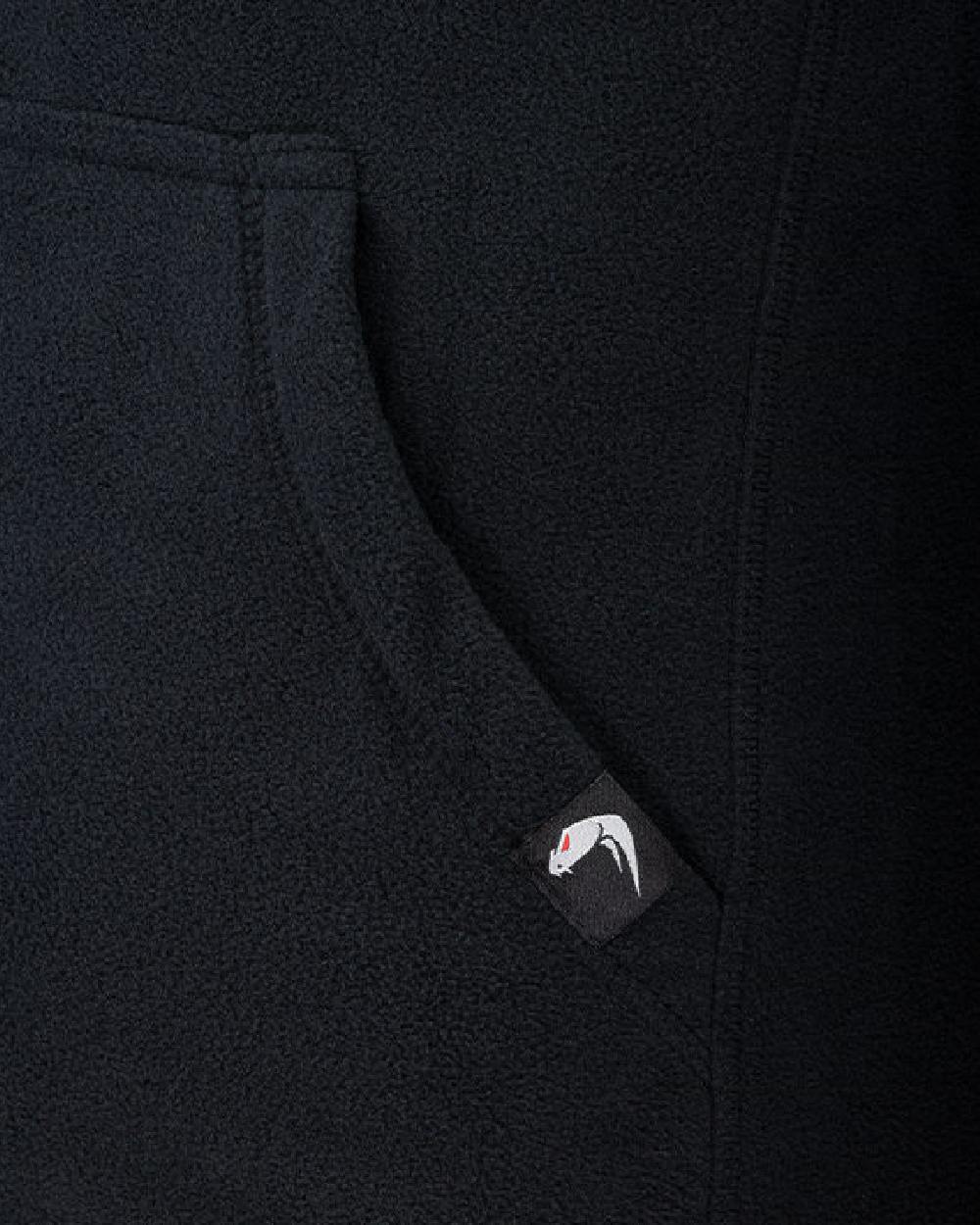Black Coloured Viper Fleece Hoodie on white background #colour_black