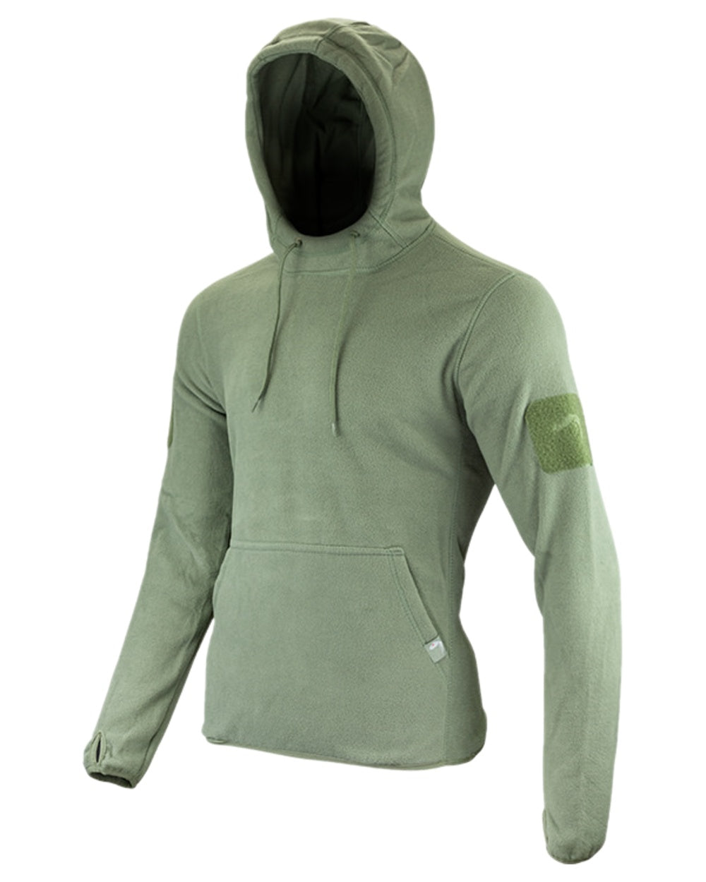Green Coloured Viper Fleece Hoodie on white background #colour_green