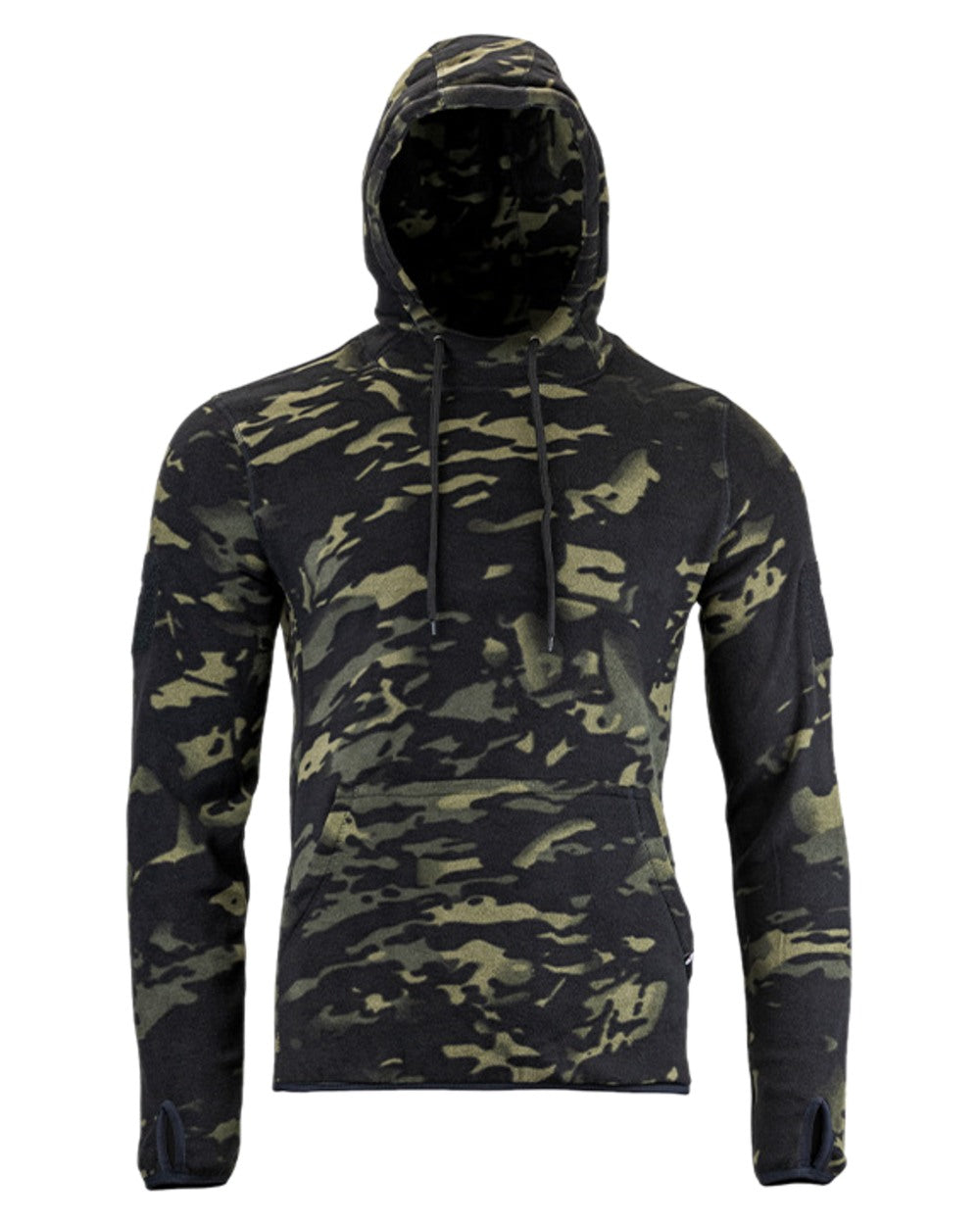 VCAM Black Coloured Viper Fleece Hoodie on white background #colour_vcam-black