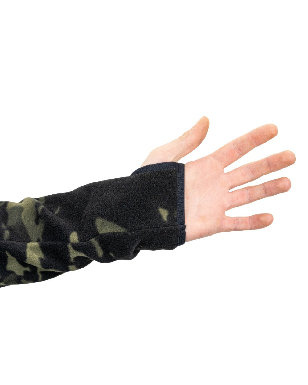 VCAM Black Coloured Viper Fleece Hoodie on white background #colour_vcam-black