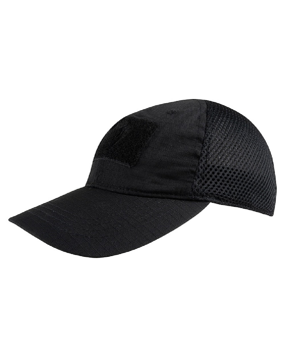 Black Coloured Viper Flexi-Fit Baseball Cap on white background #colour_black