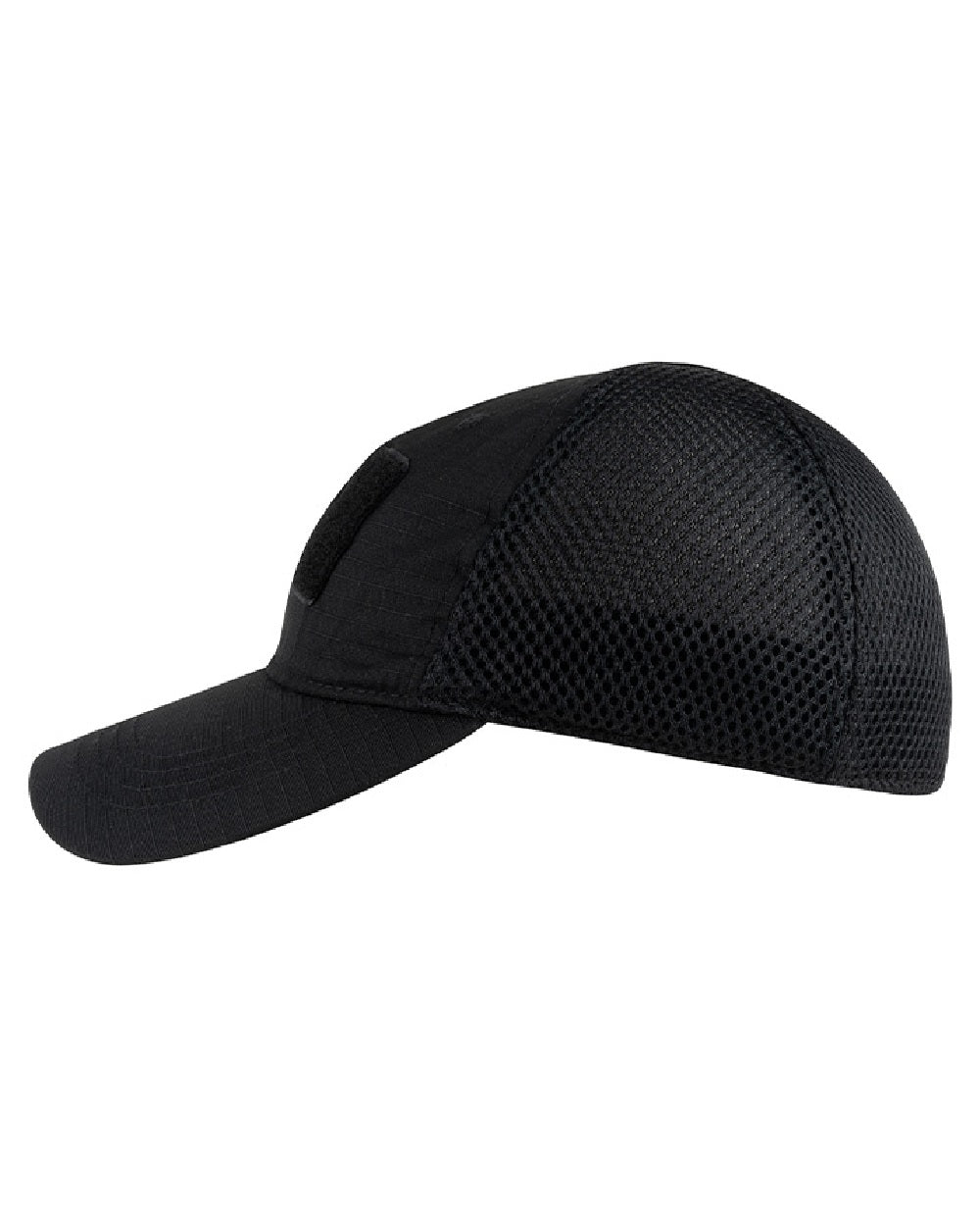 Black Coloured Viper Flexi-Fit Baseball Cap on white background #colour_black
