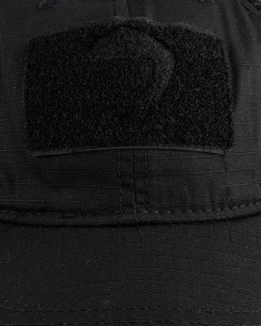 Black Coloured Viper Flexi-Fit Baseball Cap on white background #colour_black