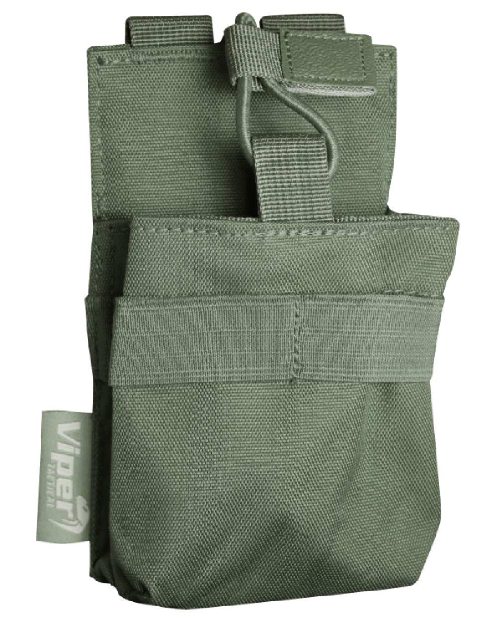 Green Coloured Viper GPS Radio Pouch on white background #colour_green