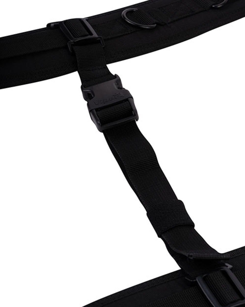 Black Coloured Viper Locking Harness on white background #colour_black