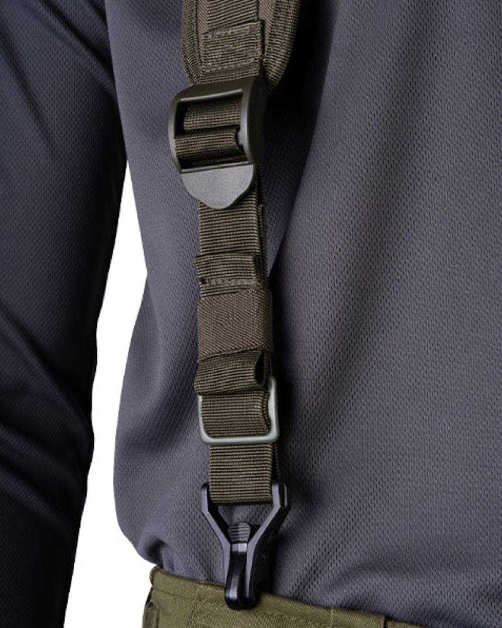 Green Coloured Viper Locking Harness on white background #colour_green
