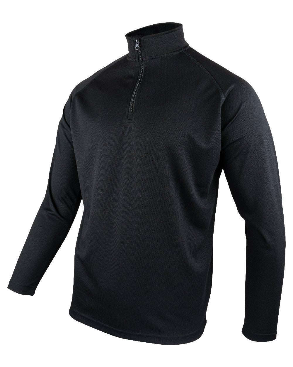 Black Coloured Viper Mesh-Tech Armour Top on white background #colour_black