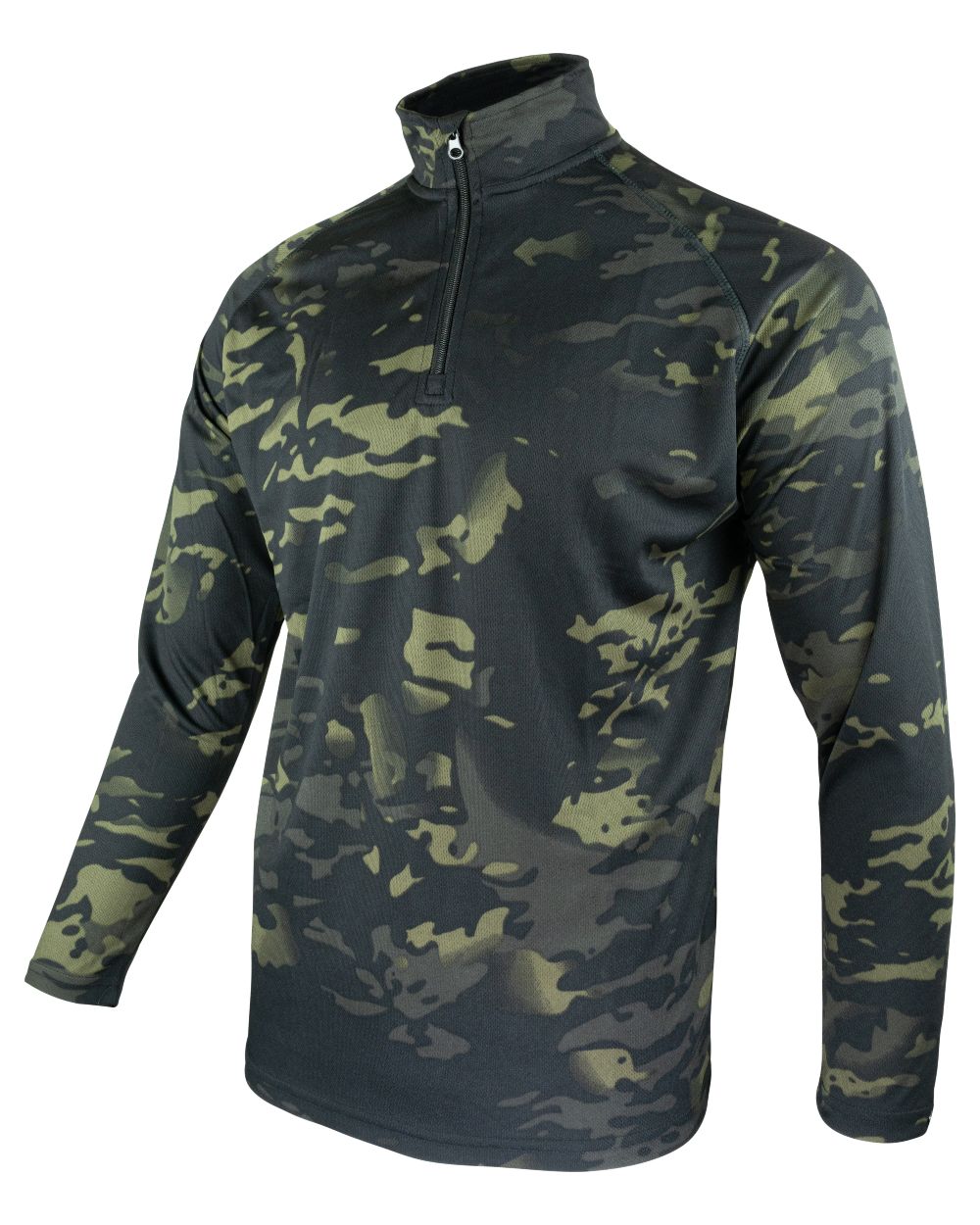 VCAM Black Coloured Viper Mesh-Tech Armour Top on white background #colour_vcam-black